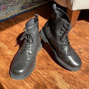 Black combat boots